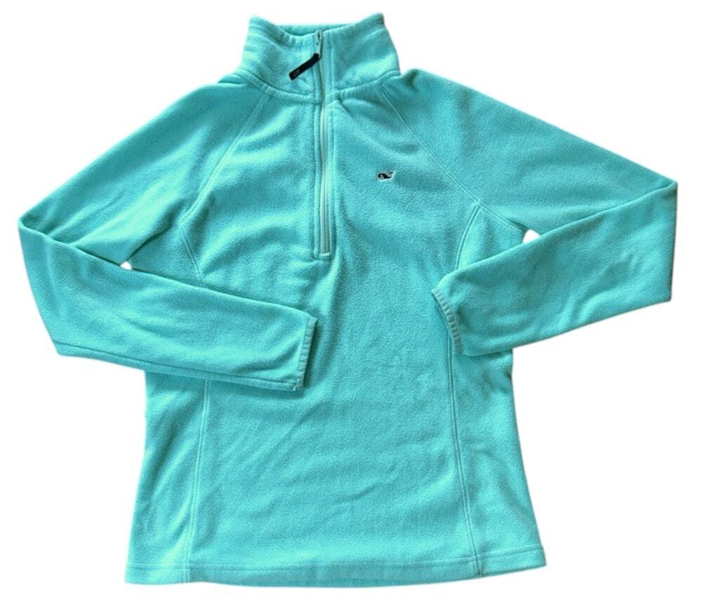 Vineyard Vines Performance Fleece Quarter-Zip Turquoise Green Pullover Jacket XS